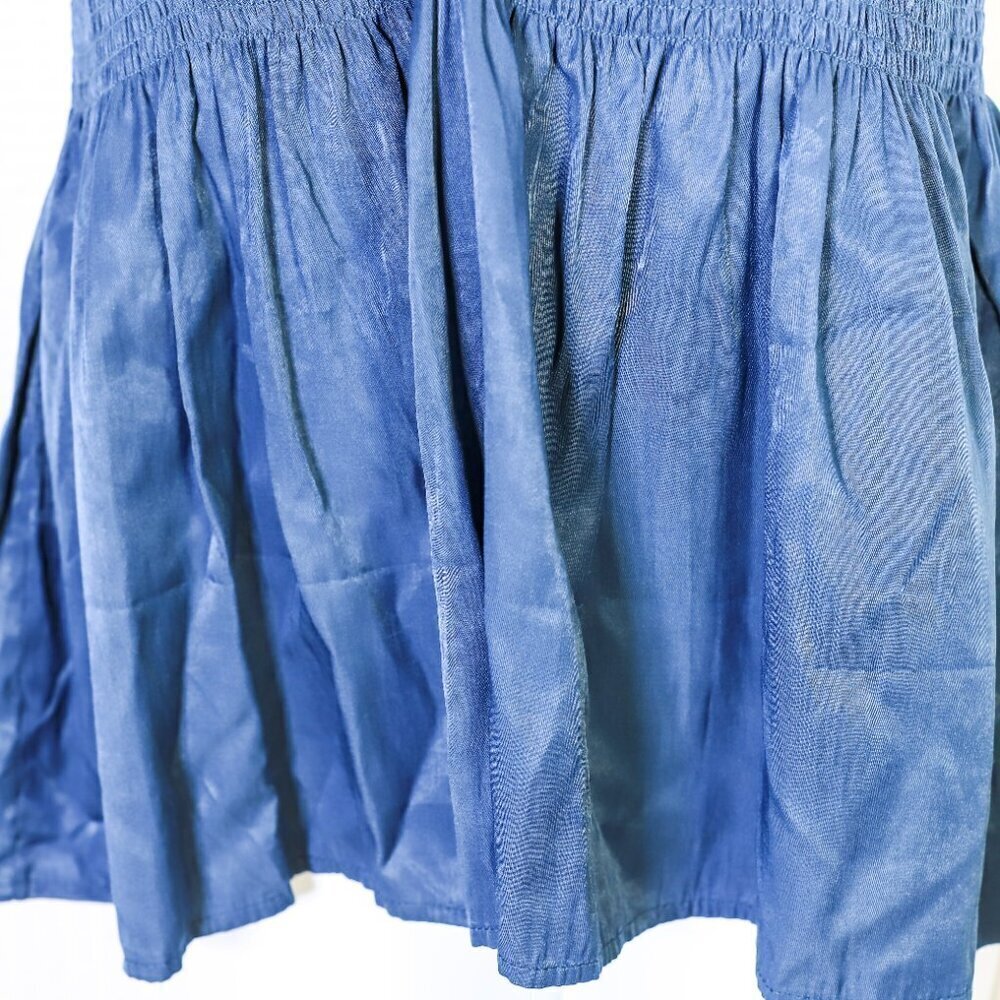 Clarisbelle Size XL gathered front elastic bust babydoll top blue - Picture 4 of 12